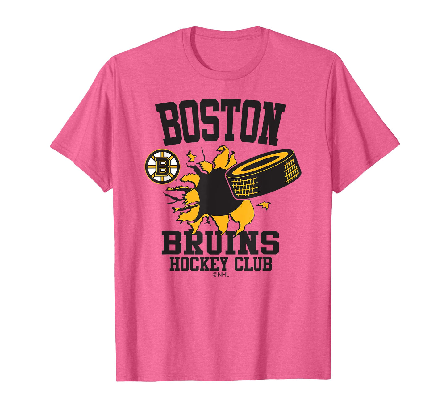 Boston Bruins Hockey Puck Burst Gray Officially Licensed T-Shirt