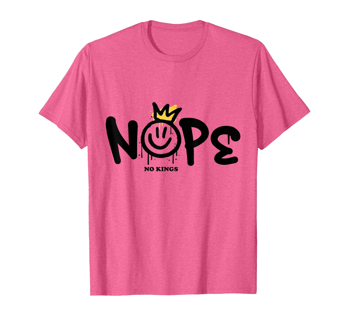 No Kings Day 2025 Protest Sign Smile Face Nope Men Women Kid T-Shirt