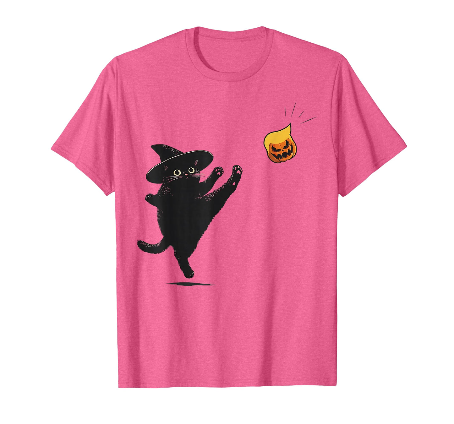 Funny Black Cat Halloween Humor Trump Pumpkin Men Women T-Shirt