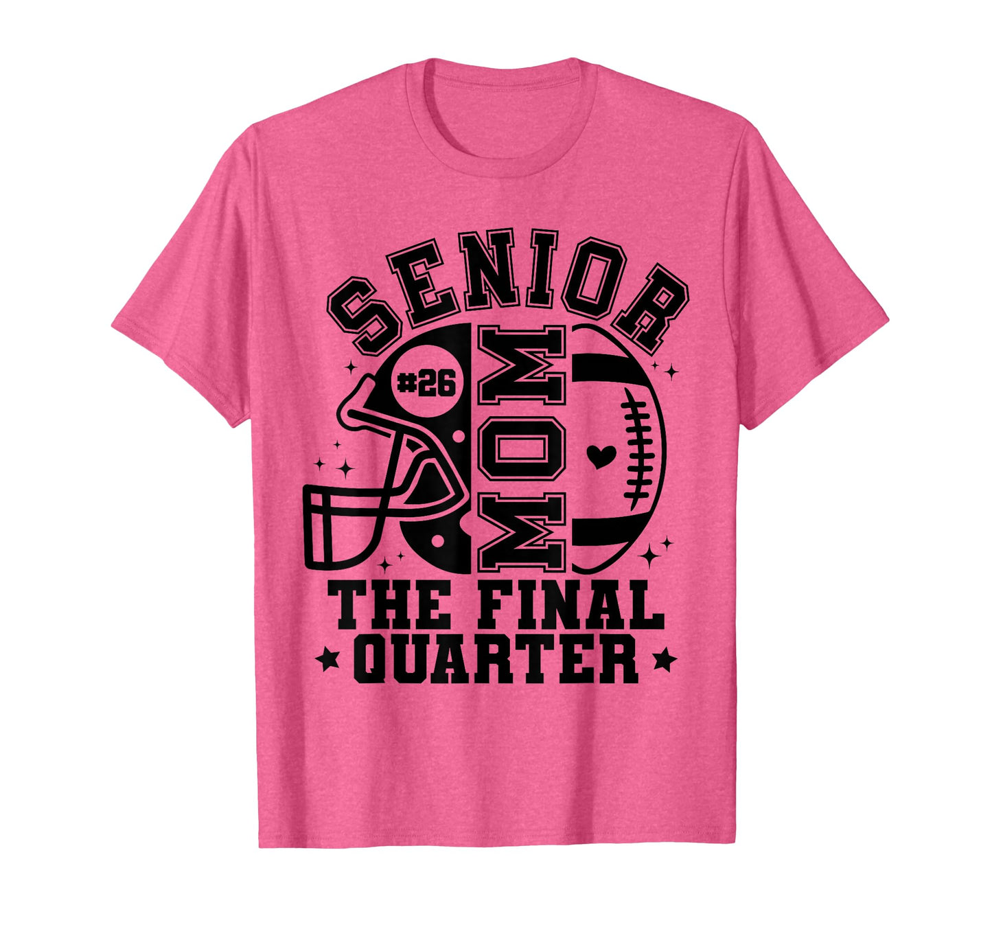 Groovy Senior Football Mom The Final Quarter 2026 Game Day T-Shirt