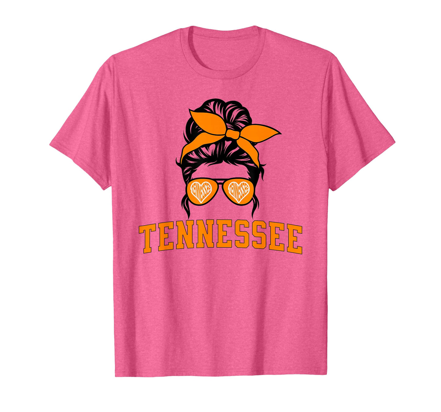 Tennessee State Women's Kids TN Orange Fan Messy Bun Hair T-Shirt