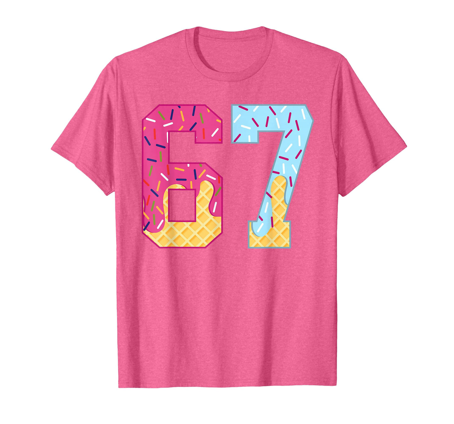 67 Ice Cream Drip Meme Six Seven Gen Alpha Slang T-Shirt