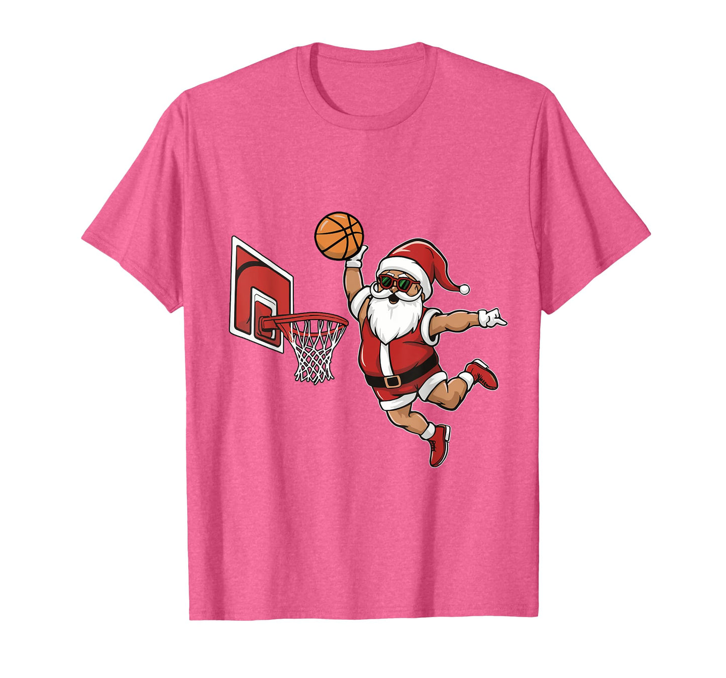 Christmas Santa Claus Dunking basketball Hoop Men Boys Kids T-Shirt