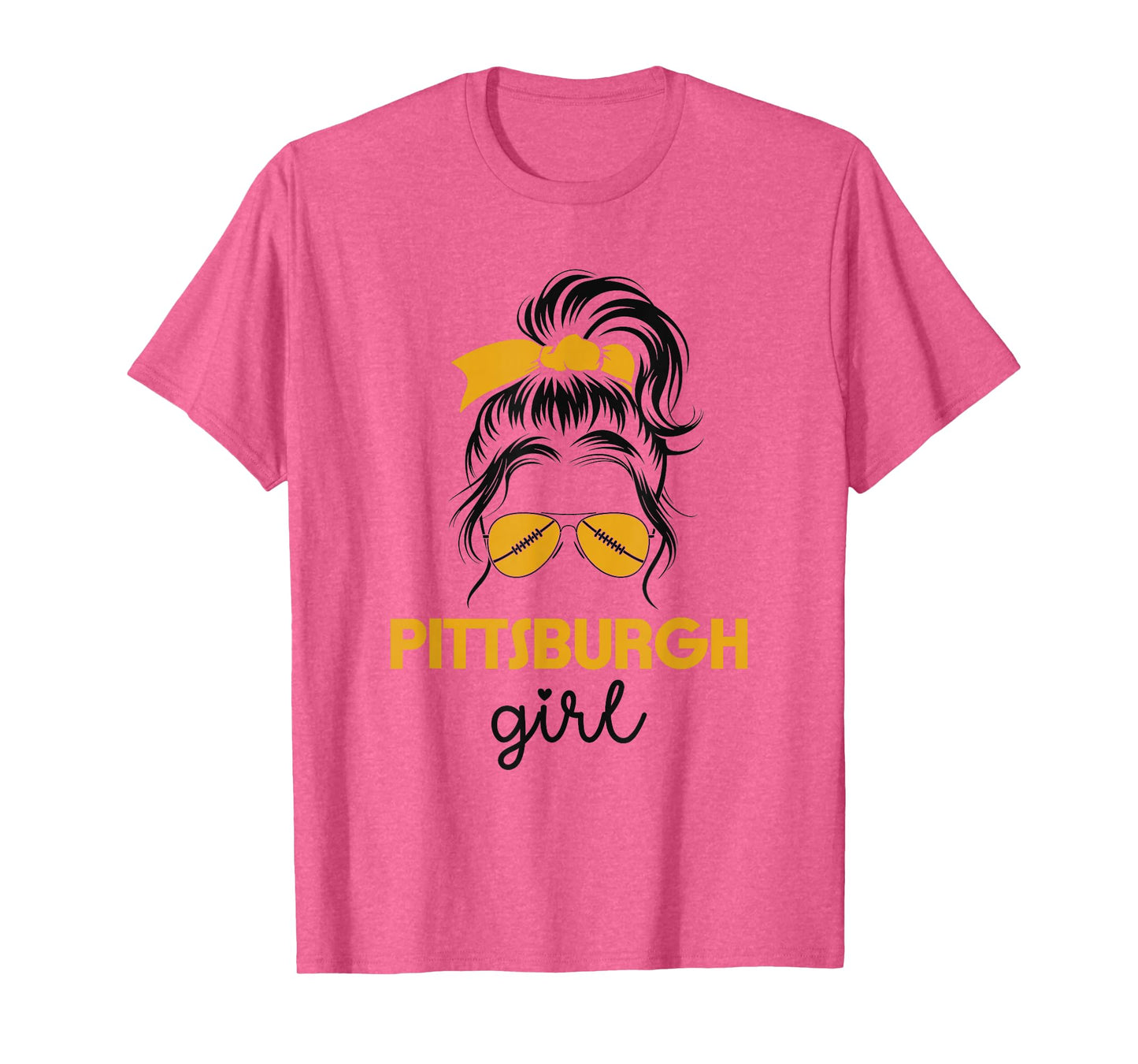 Pittsburgh Girl Messy Bun - Love Pittsburgh Pennsylvania T-Shirt