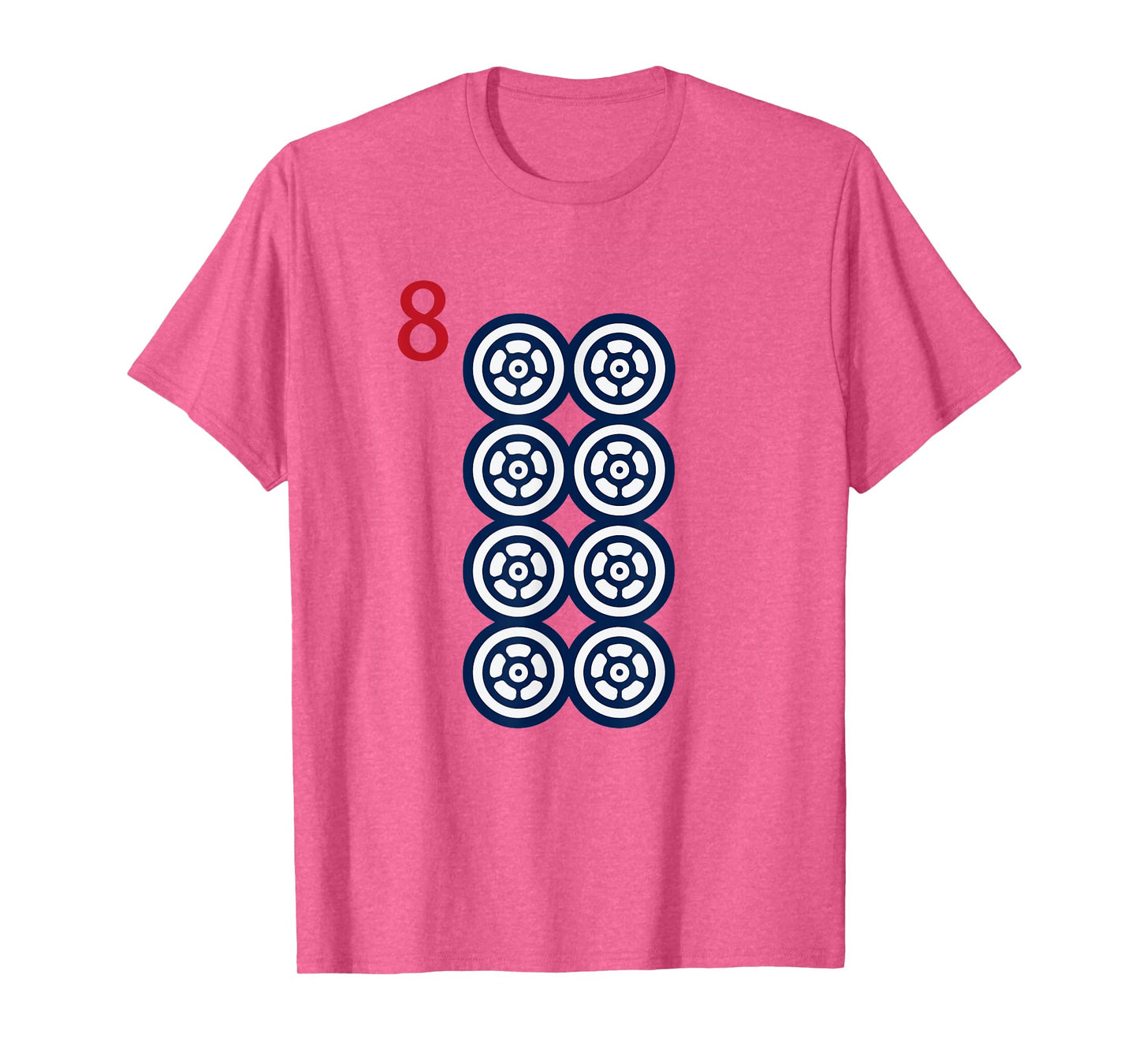 Chinese Mah Jong Dots Pinzu Eight Tile Mahjong Costume T-Shirt