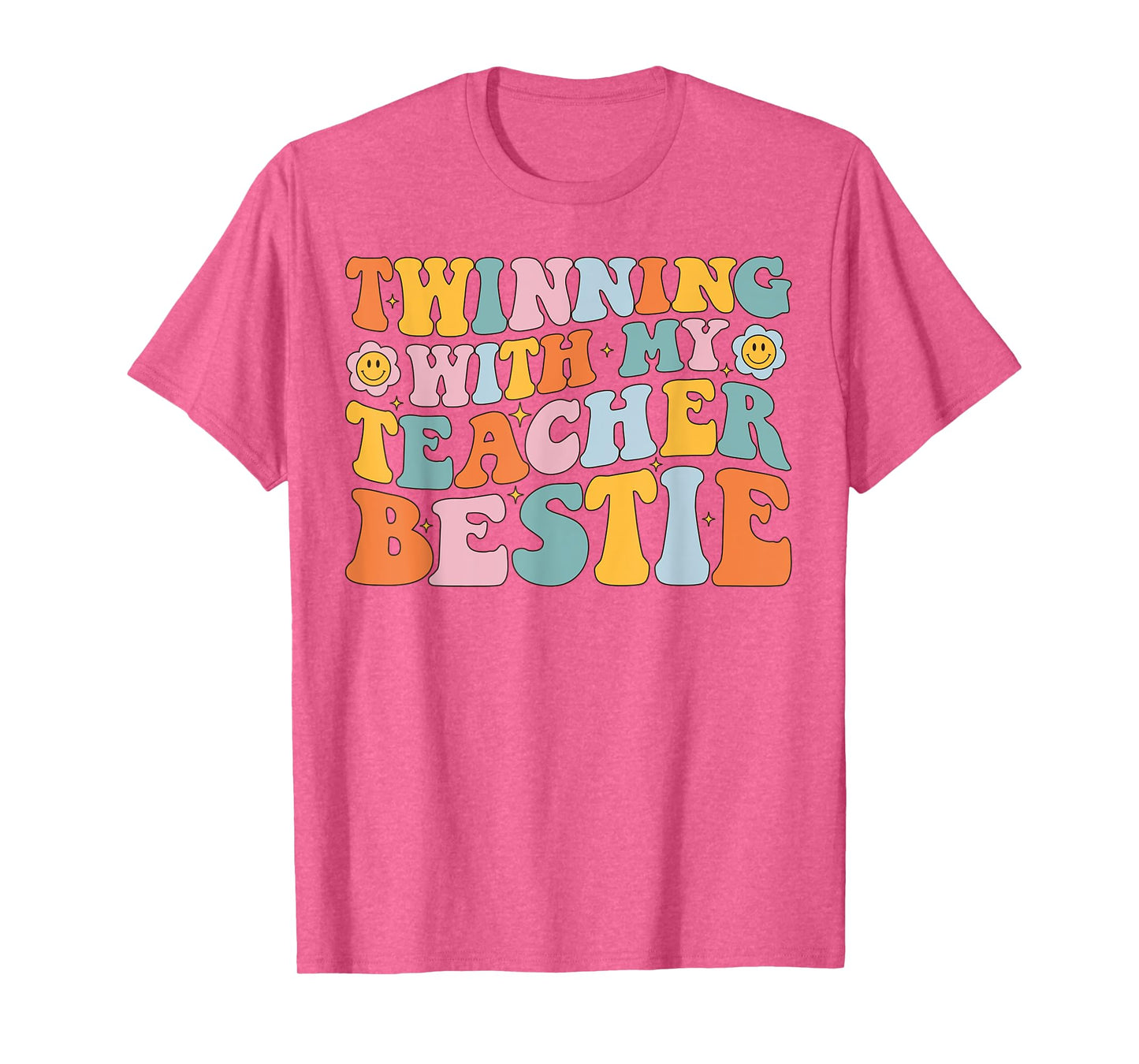 Twinning With My Teacher Bestie Twin Day Matching T-Shirt for Men Women Girls Kids