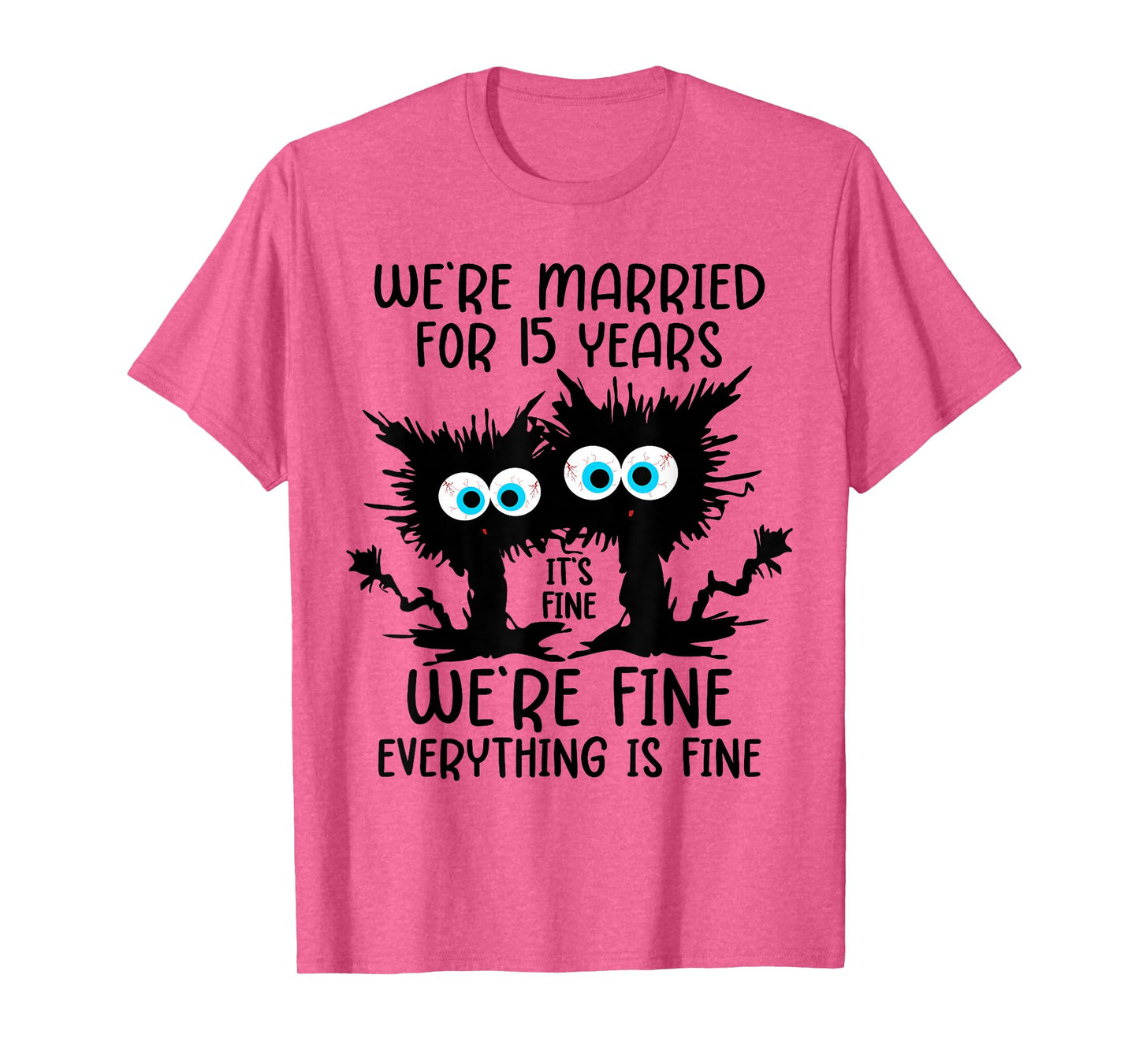 Crystal Wedding We're Married For 15 Years T-Shirt, Small, Grey