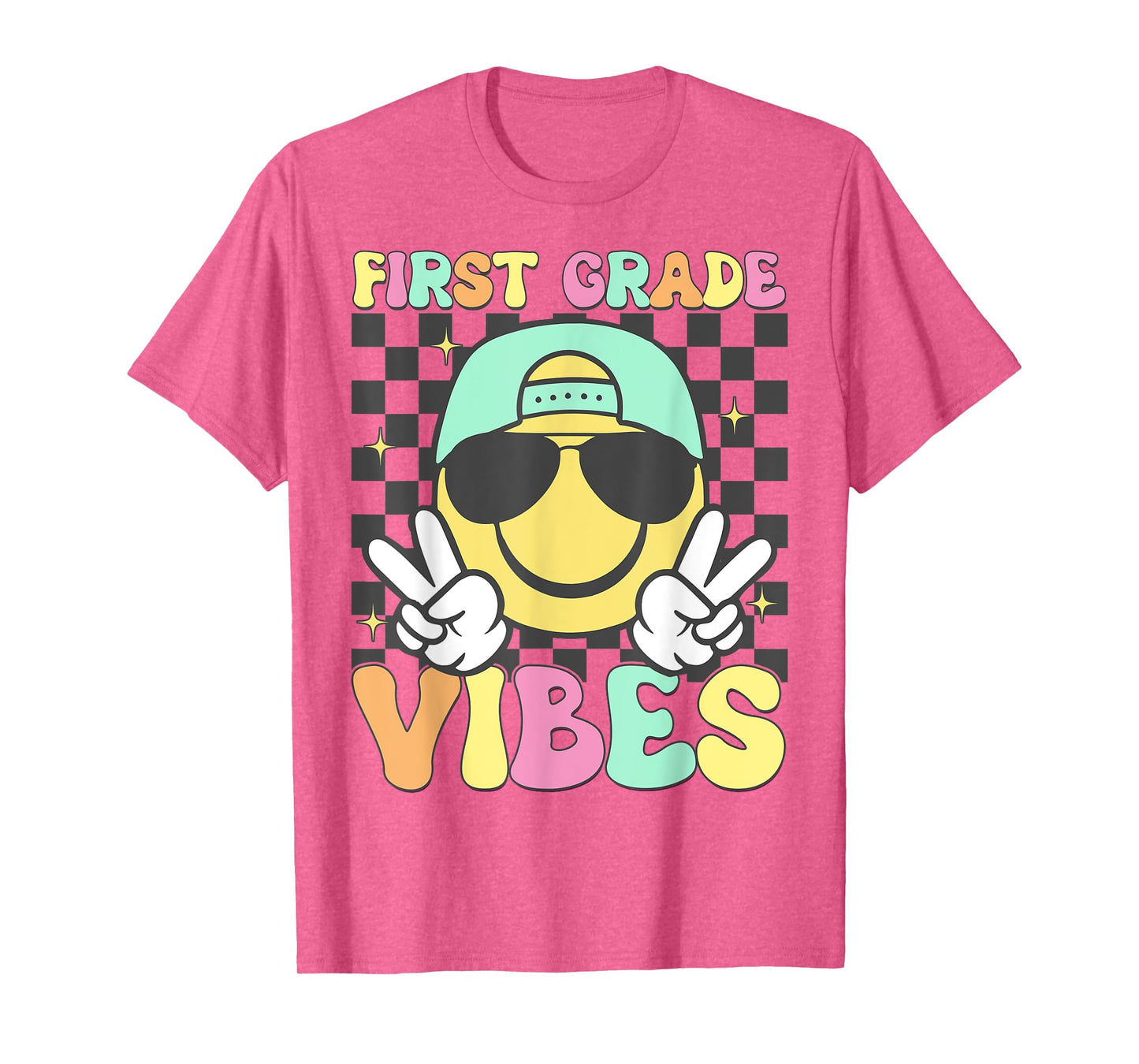 1st Grade Vibes Smile Face Back To School First Grade T-Shirt