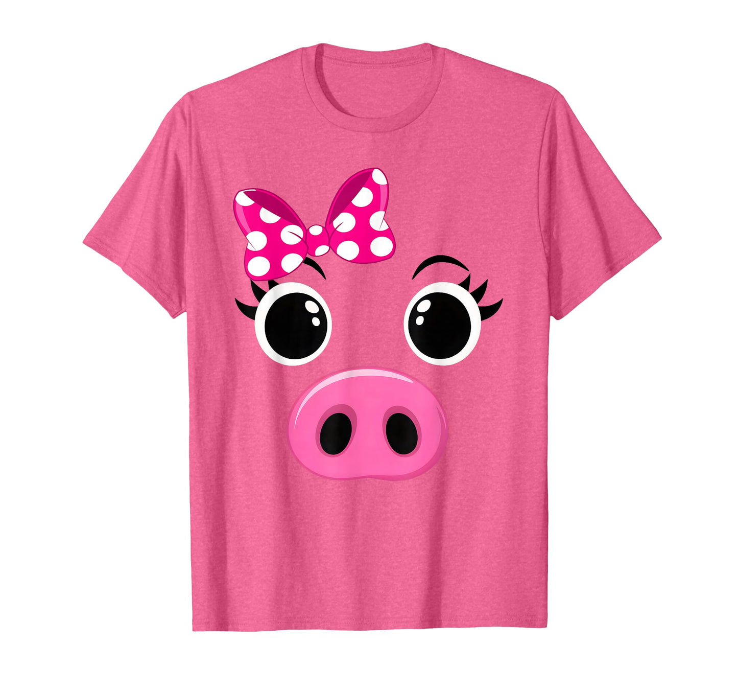 Funny Pig Face Halloween Costume Men Women Coquette Bow Girl T-Shirt