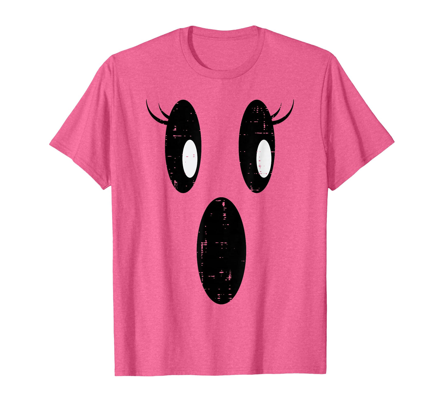Halloween Ghost Eyelashes Face Cute Costume Girls Kids Women T-Shirt