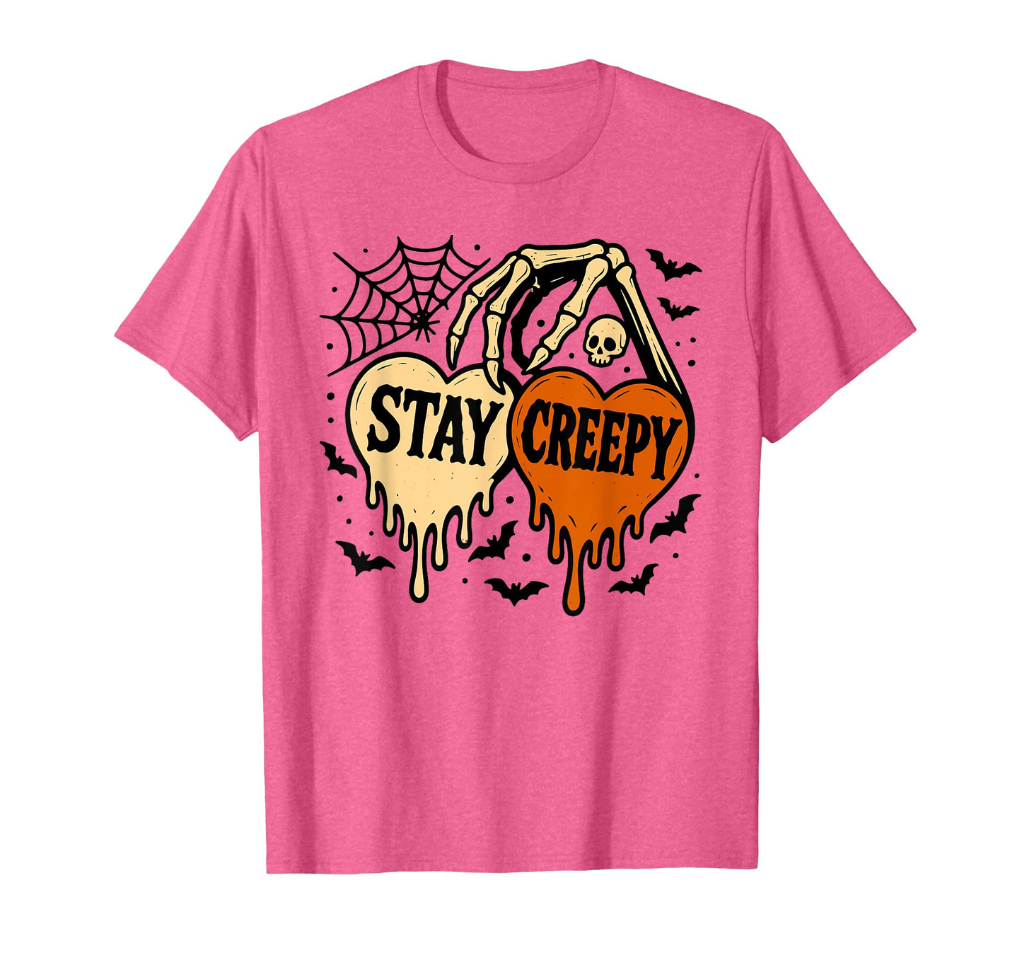 Stay Creepy, Dripping Heart Halloween, Skeleton Hand Spooky T-Shirt
