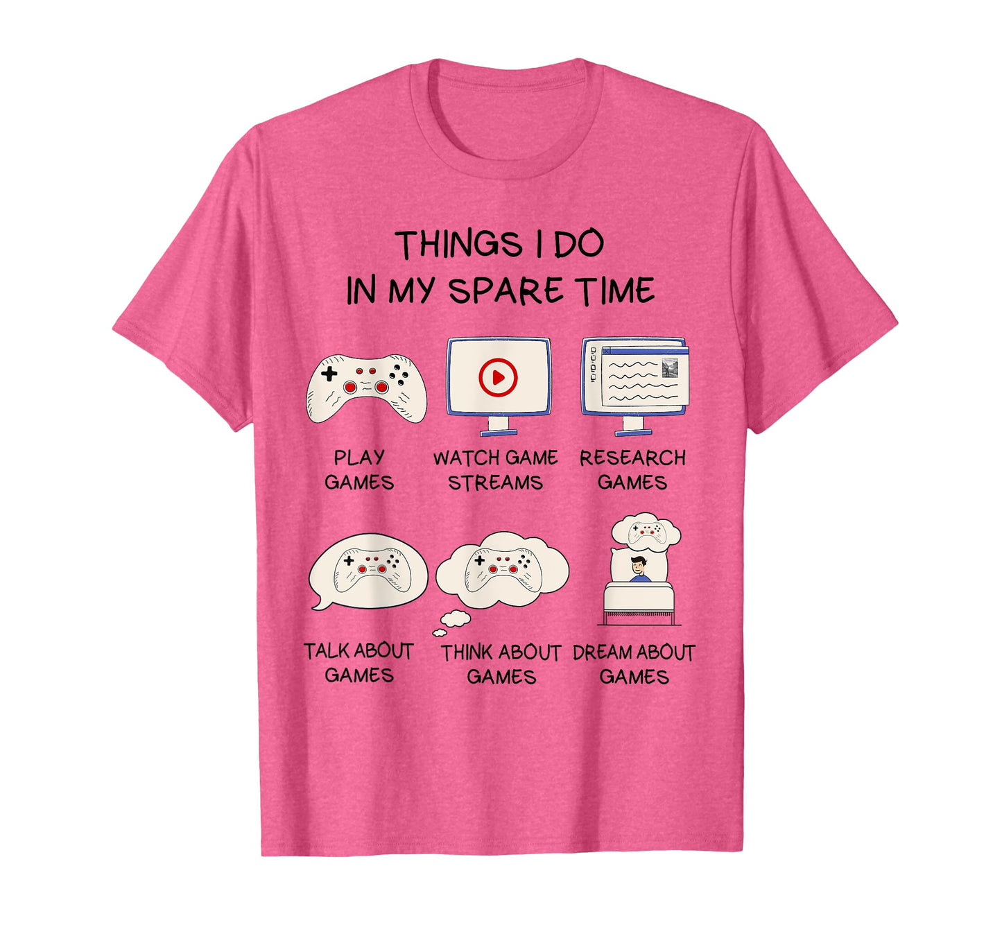 Funny Gaming Shirt For Teen Boys Men In My Spare Time Gamer T-Shirt