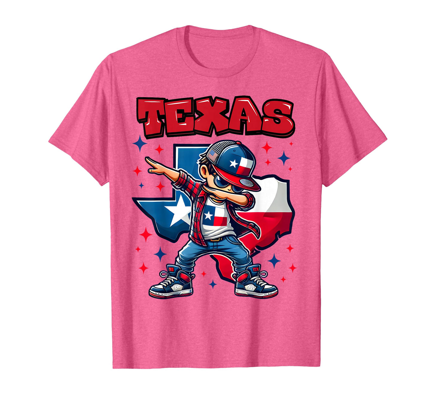 Texas King Dabbing Cool Texas State Flag for Kids T-Shirt