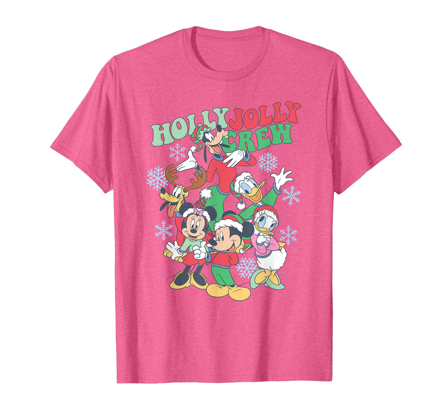 Disney Mickey & Friends Christmas Holly Jolly Crew Poster T-Shirt