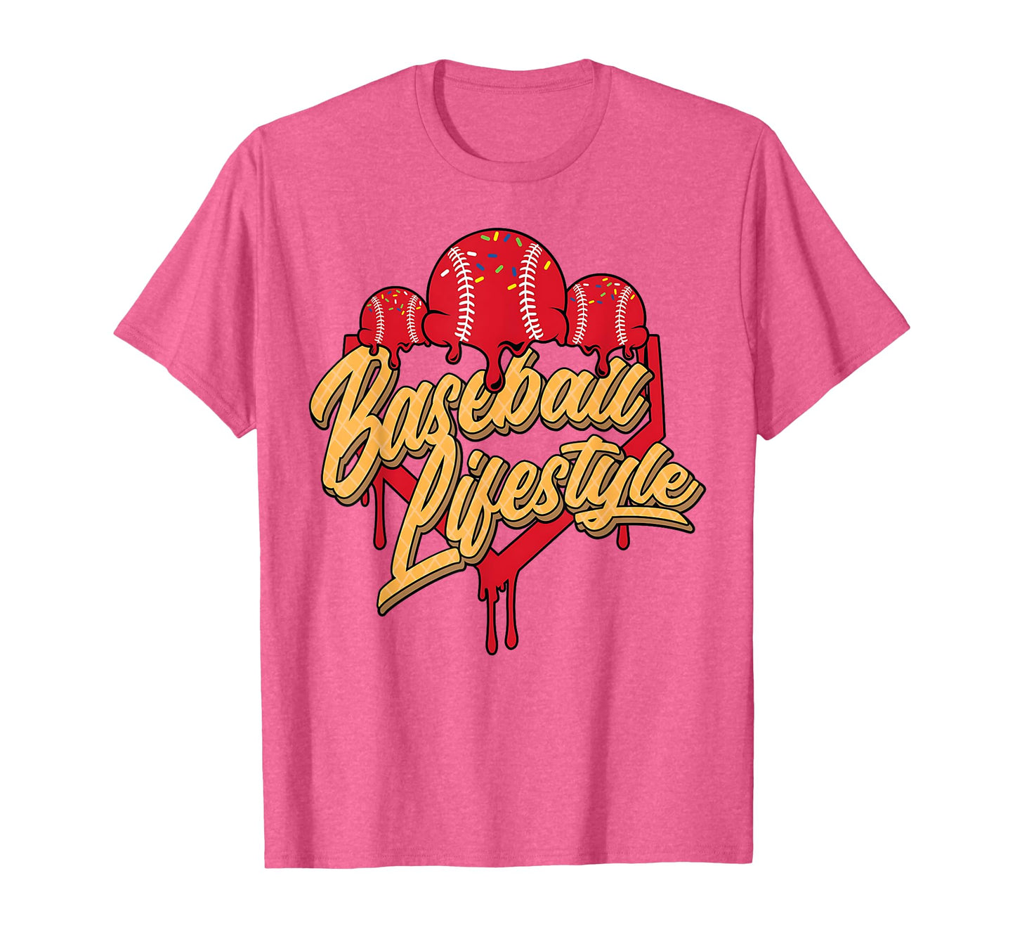 Baseball Lifestyle Home Plate Ice Cream Drip Men Boys Youth T-Shirt