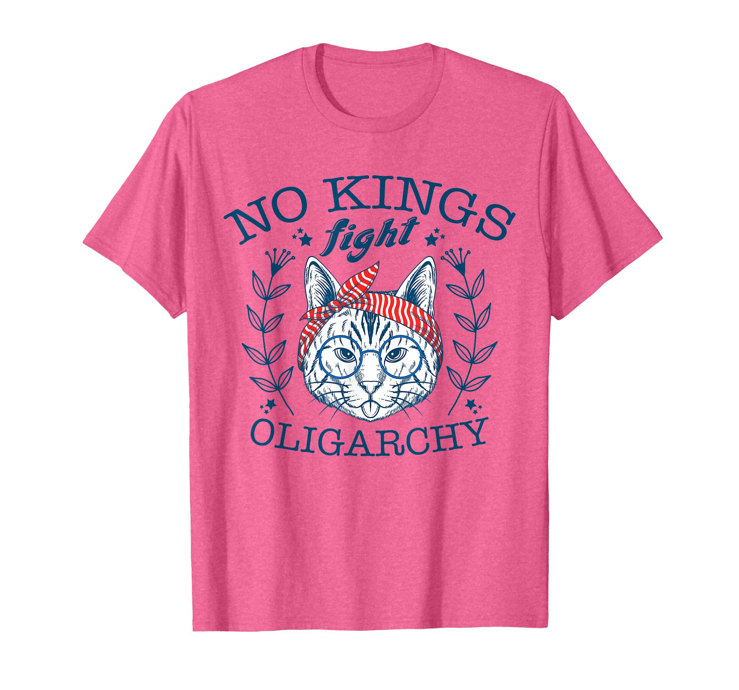 No Kings Fight Oligarchy Funny Cat Kitten Woman Girl T-Shirt