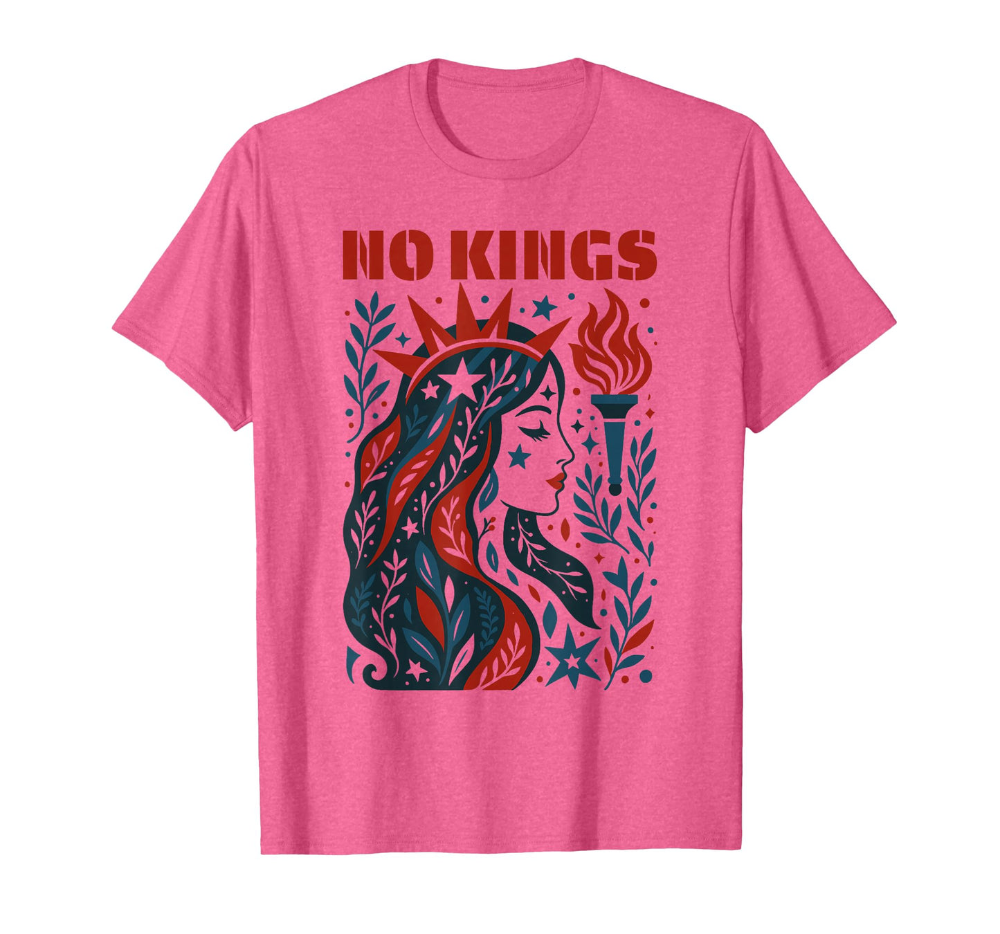 No Kings Retro Patriotic Woman Liberty Art 4th Of July T-Shirt