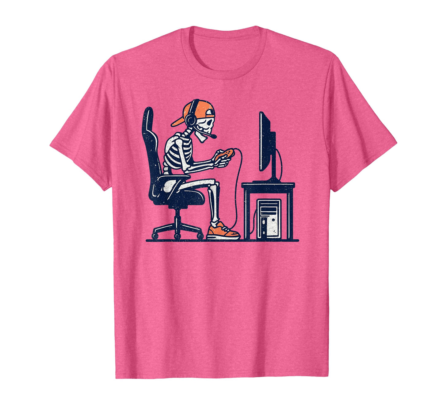 Vintage Halloween Skeleton Gamer Funny Spooky Costume T-Shirt