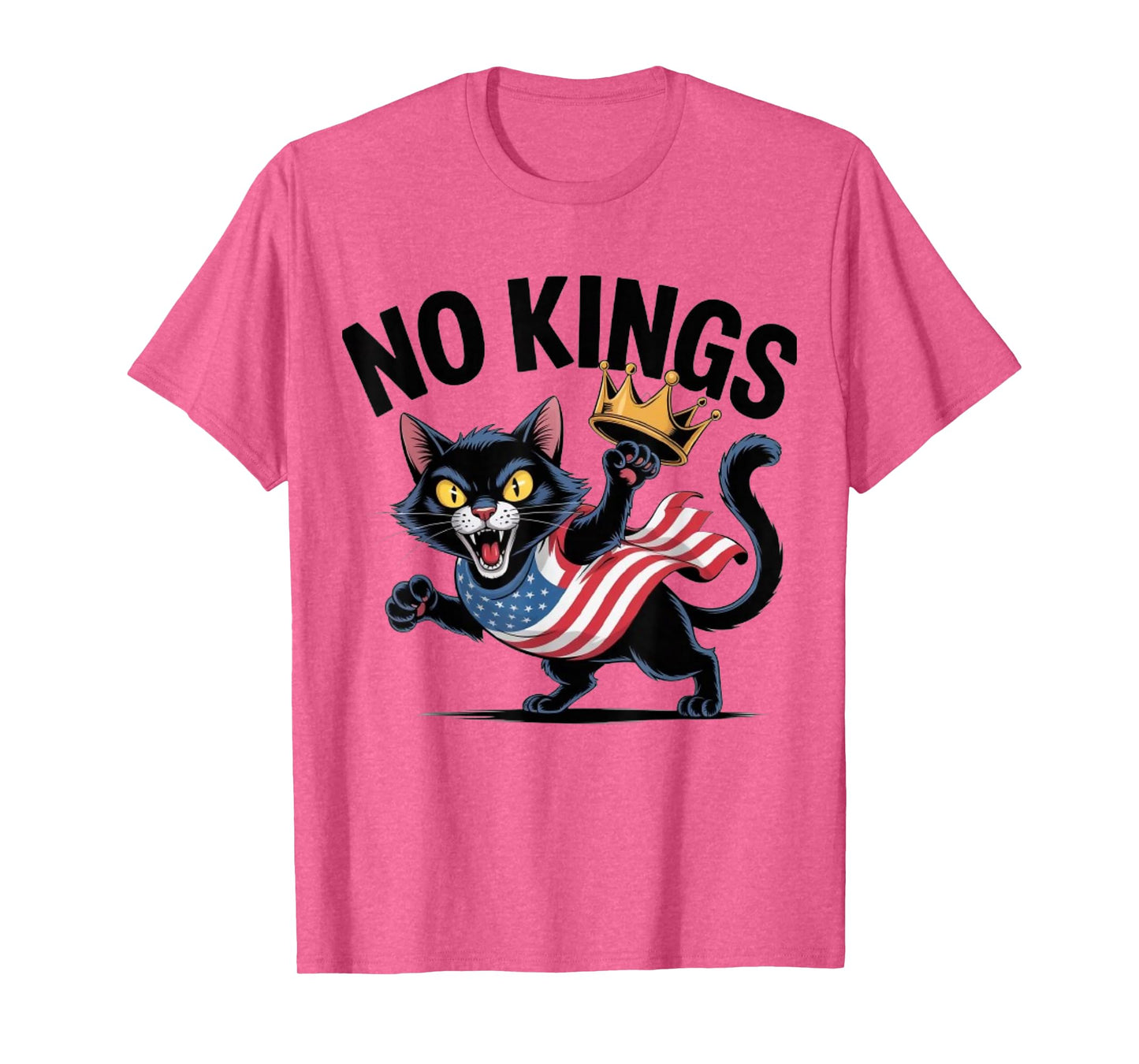 No Kings Funny Cat Politics Freedom Revolution Democracy T-Shirt