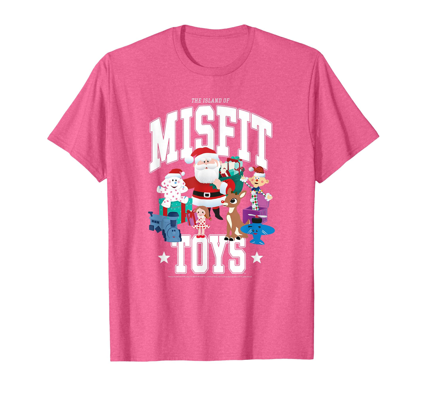 Rudolph Island of Misfit Toys Varsity Style Retro Christmas T-Shirt