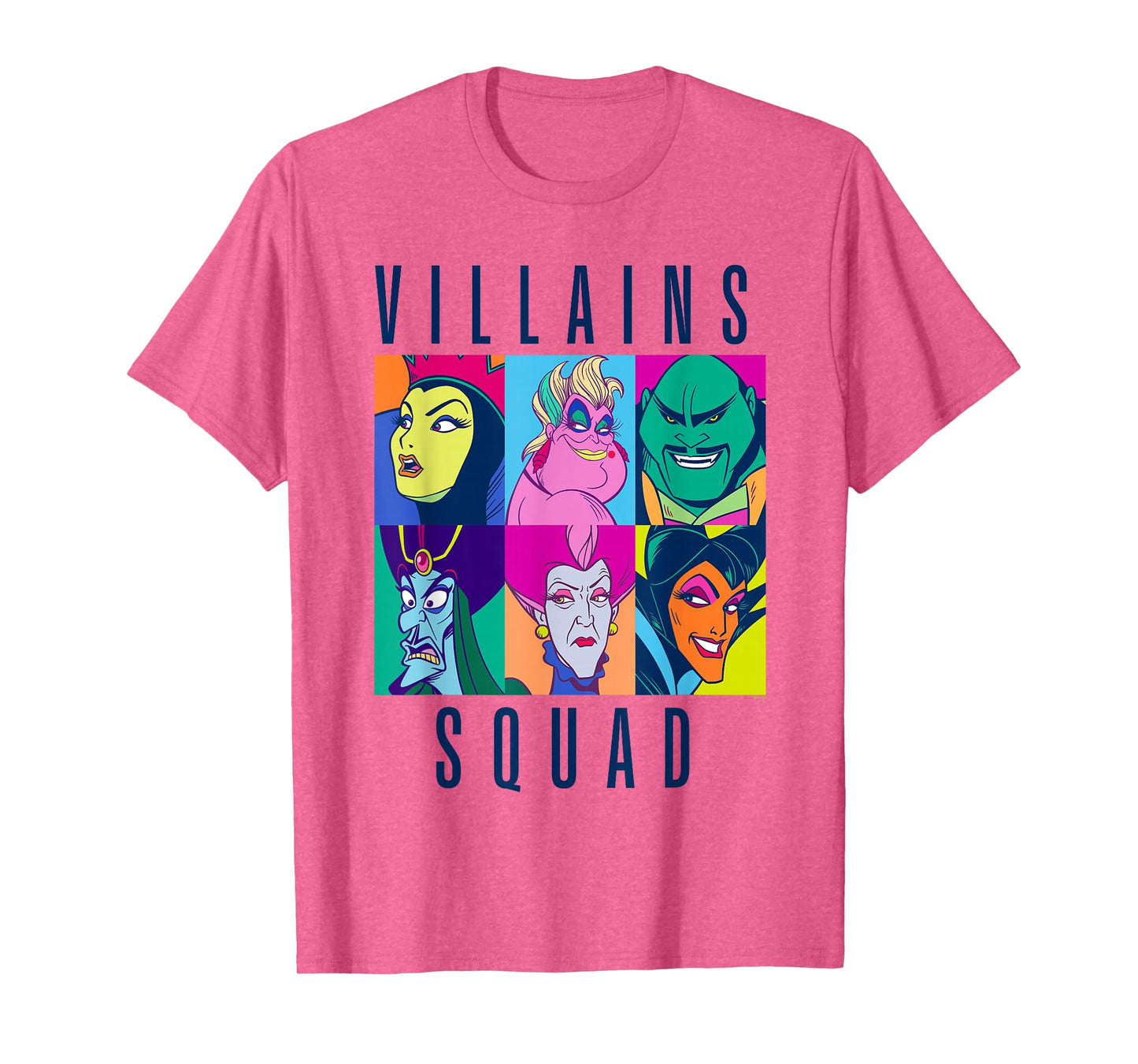 Disney Villains Squad Retro Color Grid Collage T-Shirt