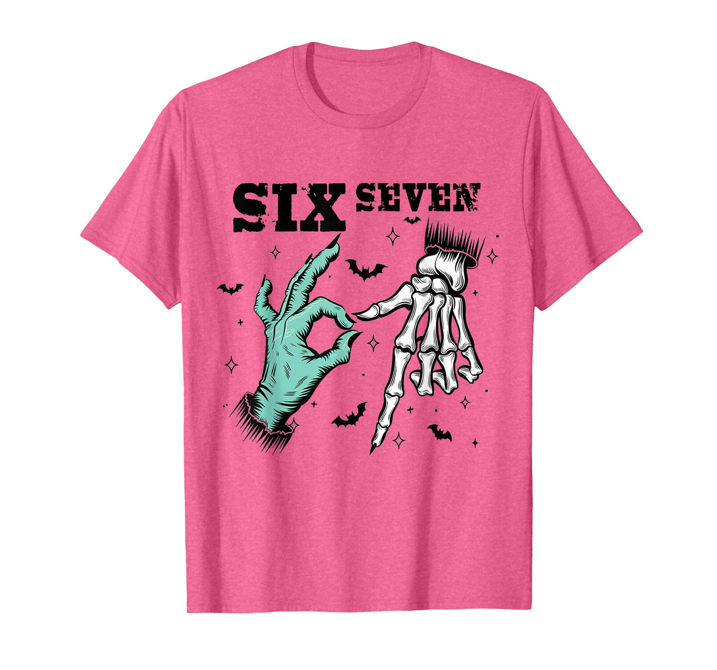 Funny 67 Meme Spooky Skeleton Six Seven Gen Alpha Slang T-Shirt