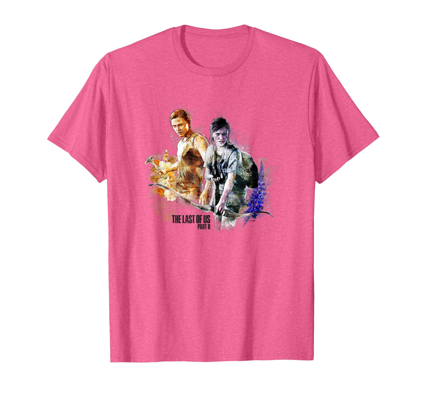 The Last of Us Part II Iconic Abby Ellie Watercolor Floral T-Shirt