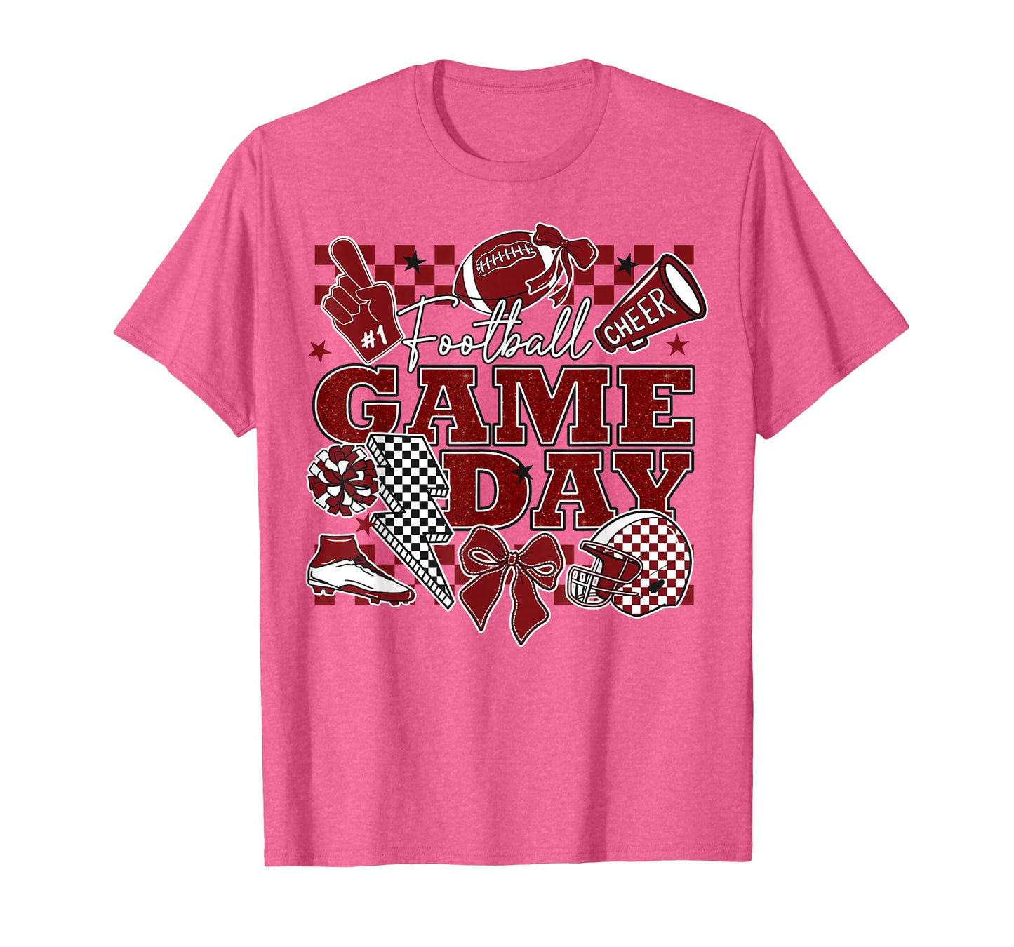 Football Game Day Touchdown Season Cheer Team Spirit Maroon T-Shirt