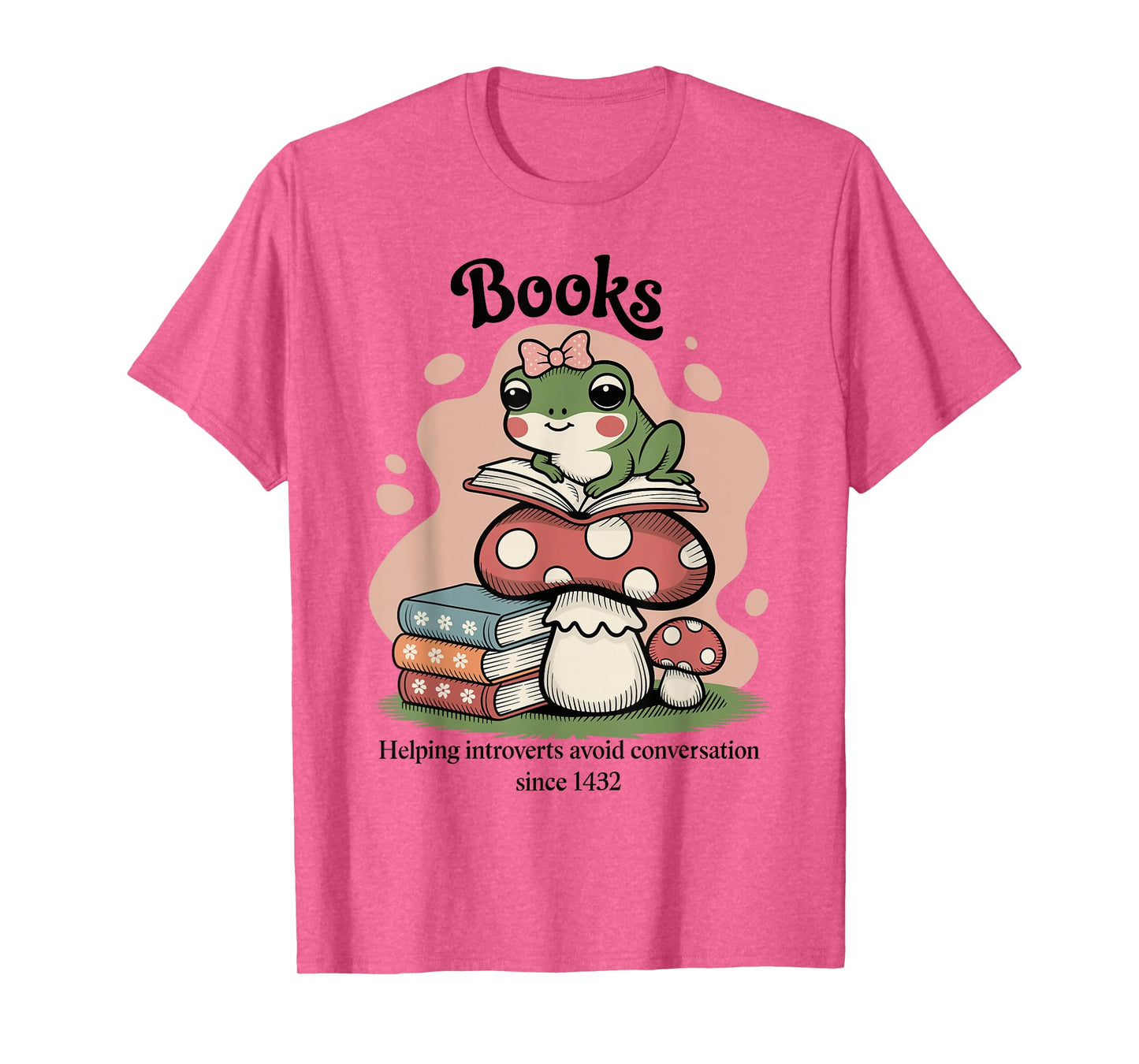 Books Helping Introverts - Cute Frog Book Lover Literary T-Shirt