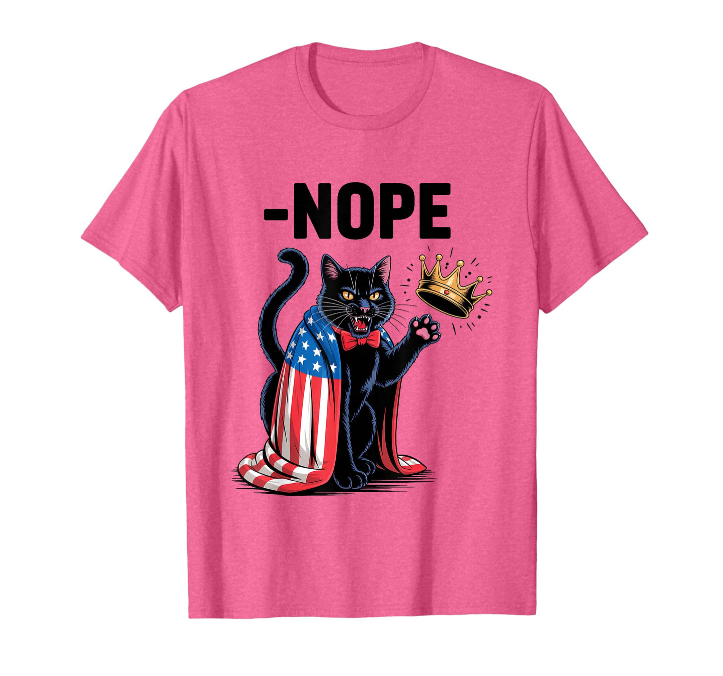 Funny Black Cat No Kings October 18 No Kings Day Men Women T-Shirt