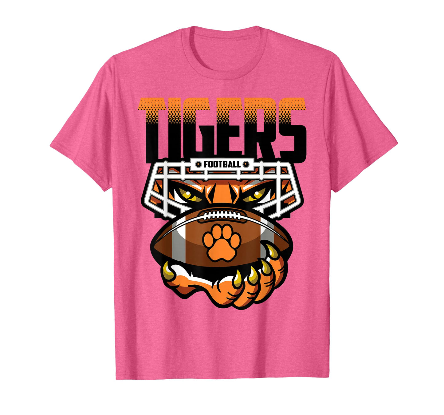 Tigers Football Tiger Pride School Spirit Orange Black Tiger T-Shirt