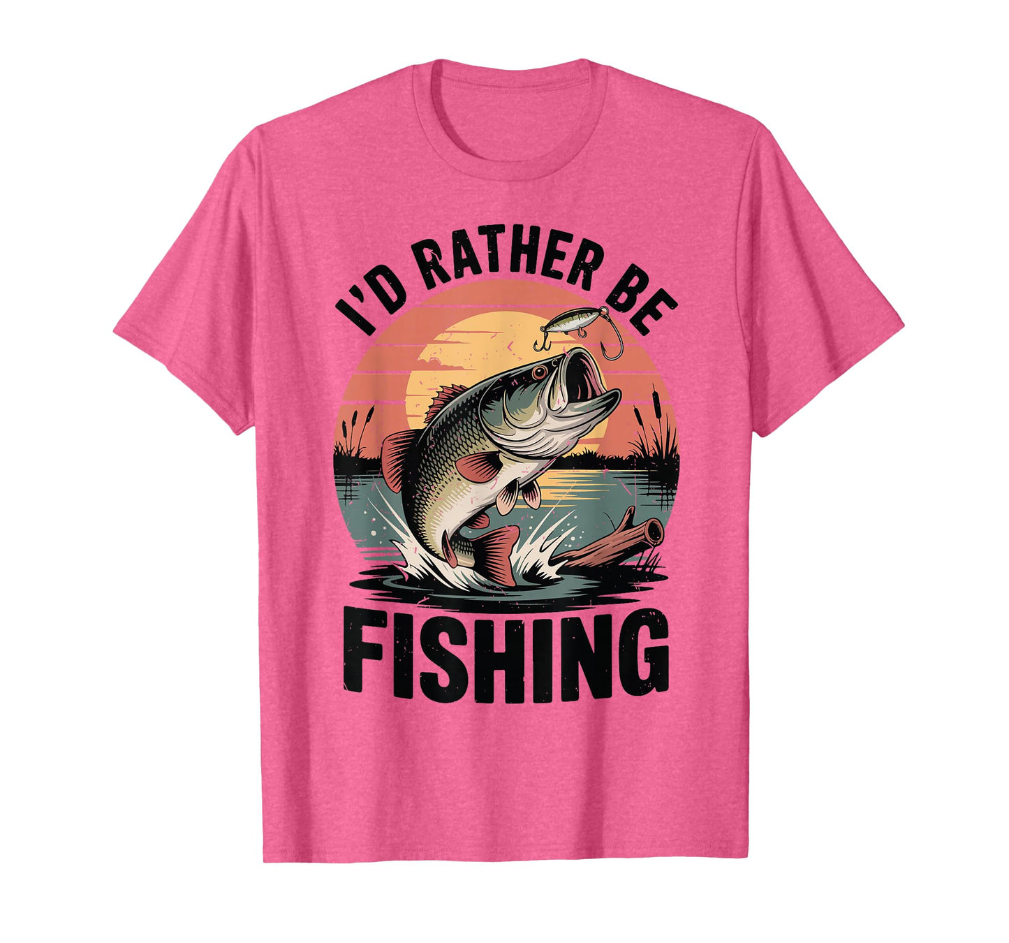 Youth Boy Id Rather Be Fishing Bass Fish Funny Fishing Humor T-Shirt