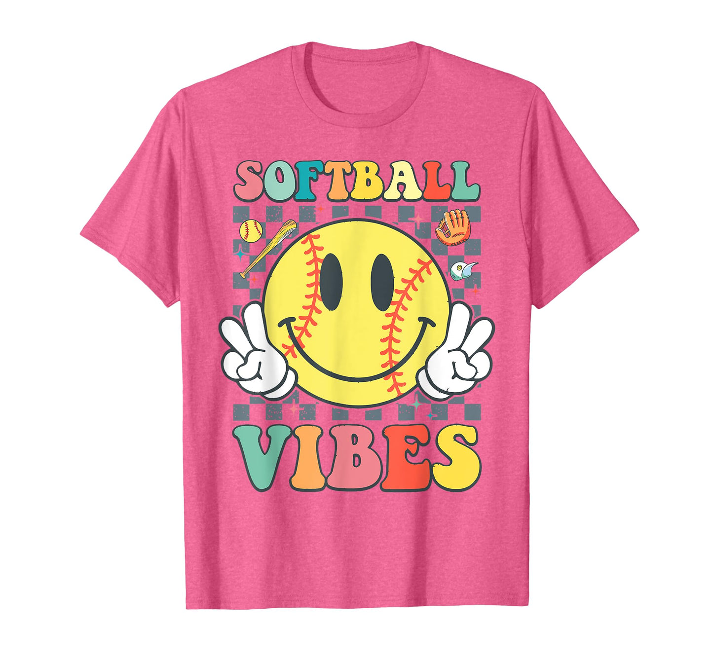 Softball Vibes Softball Game Day Girls Women T-Shirt