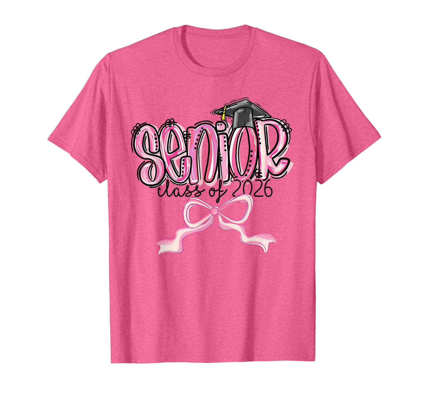 Senior Class of 2026 Coquette Pink Bow Graduation 2026 T-Shirt
