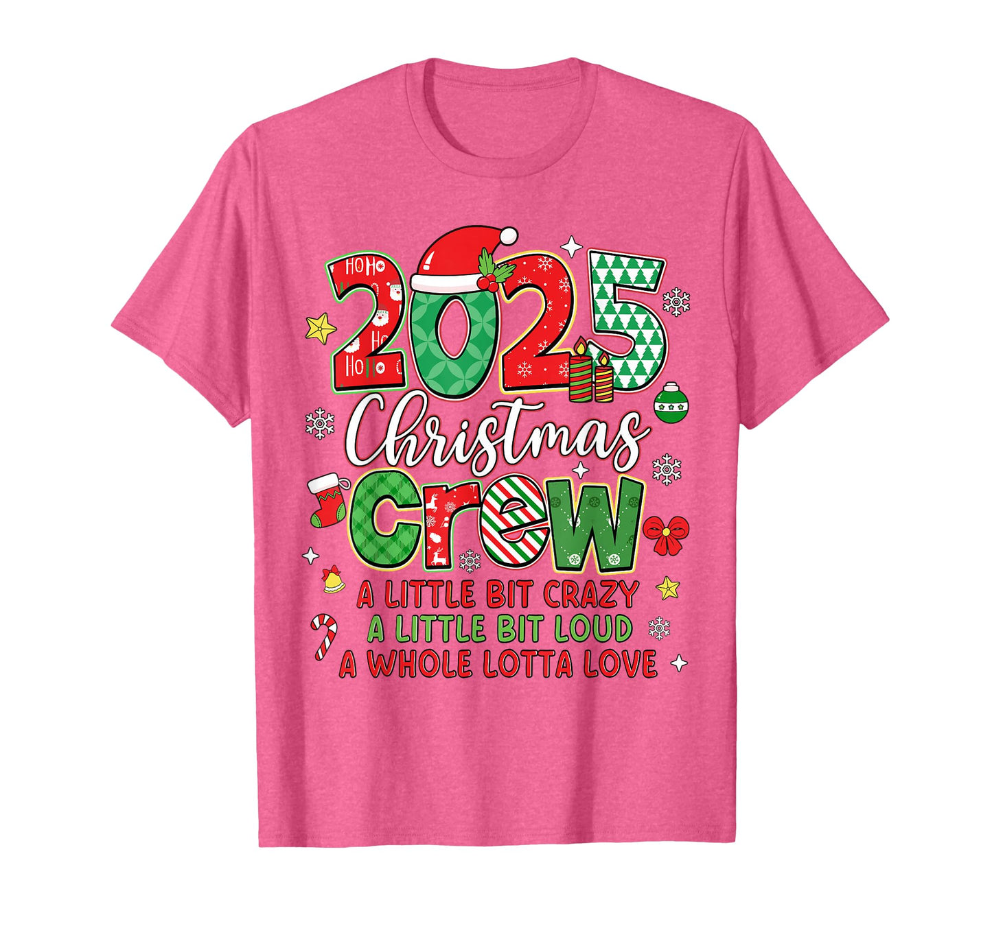 Christmas Crew 2025 Family Christmas Xmas Pajamas Matching T-Shirt