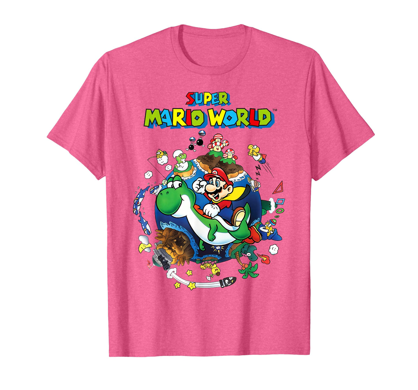 Super Mario World Yoshi & Mario Around The World T-Shirt