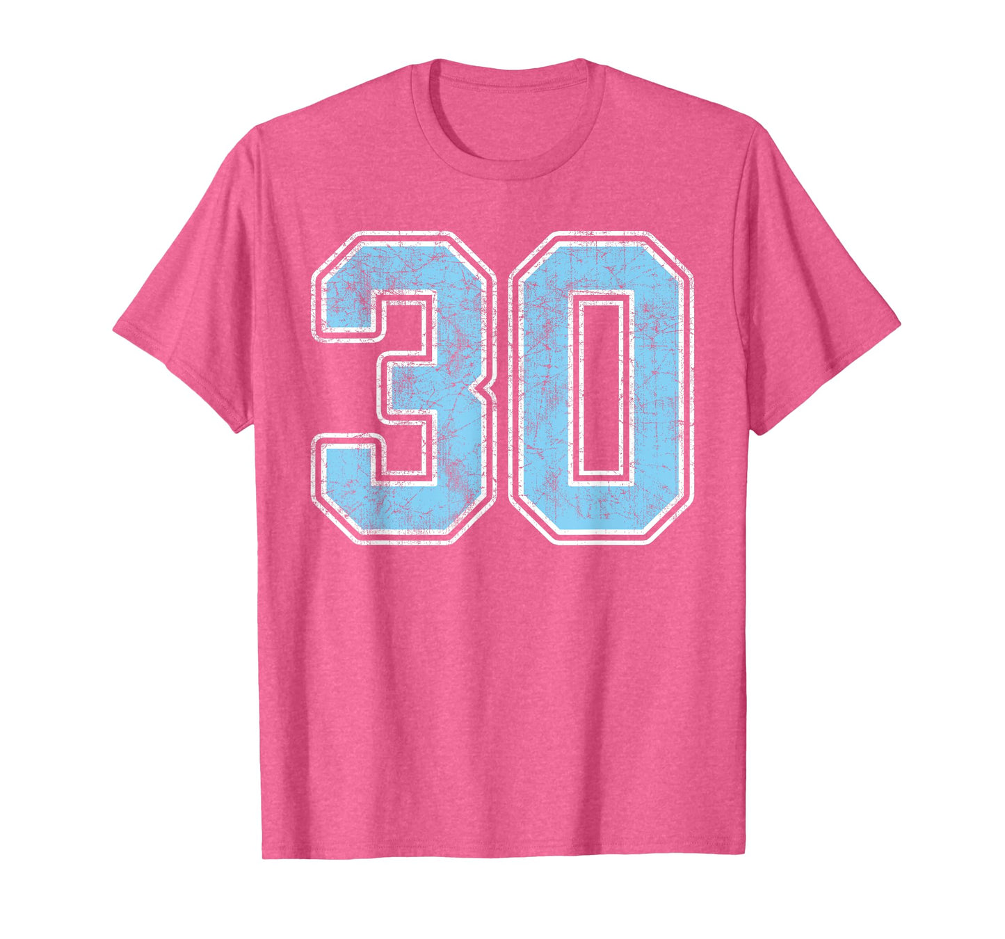 Baby Blue White Number 30 Jersey Player Uniform #30 T-Shirt