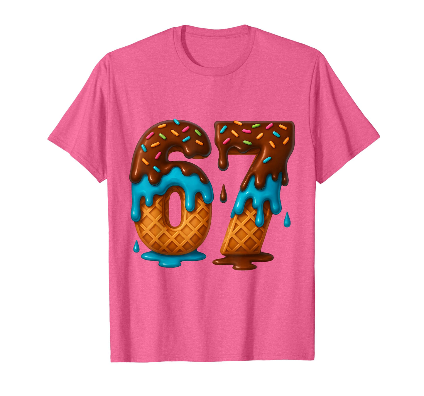 67 Ice Cream Drip Meme Funny Six Seven GenAlpha Slang T-Shirt