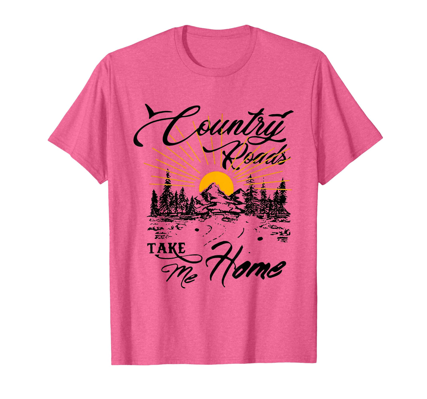 Retro Vintage Sunshine Country Roads Take Me Home Quote T-Shirt