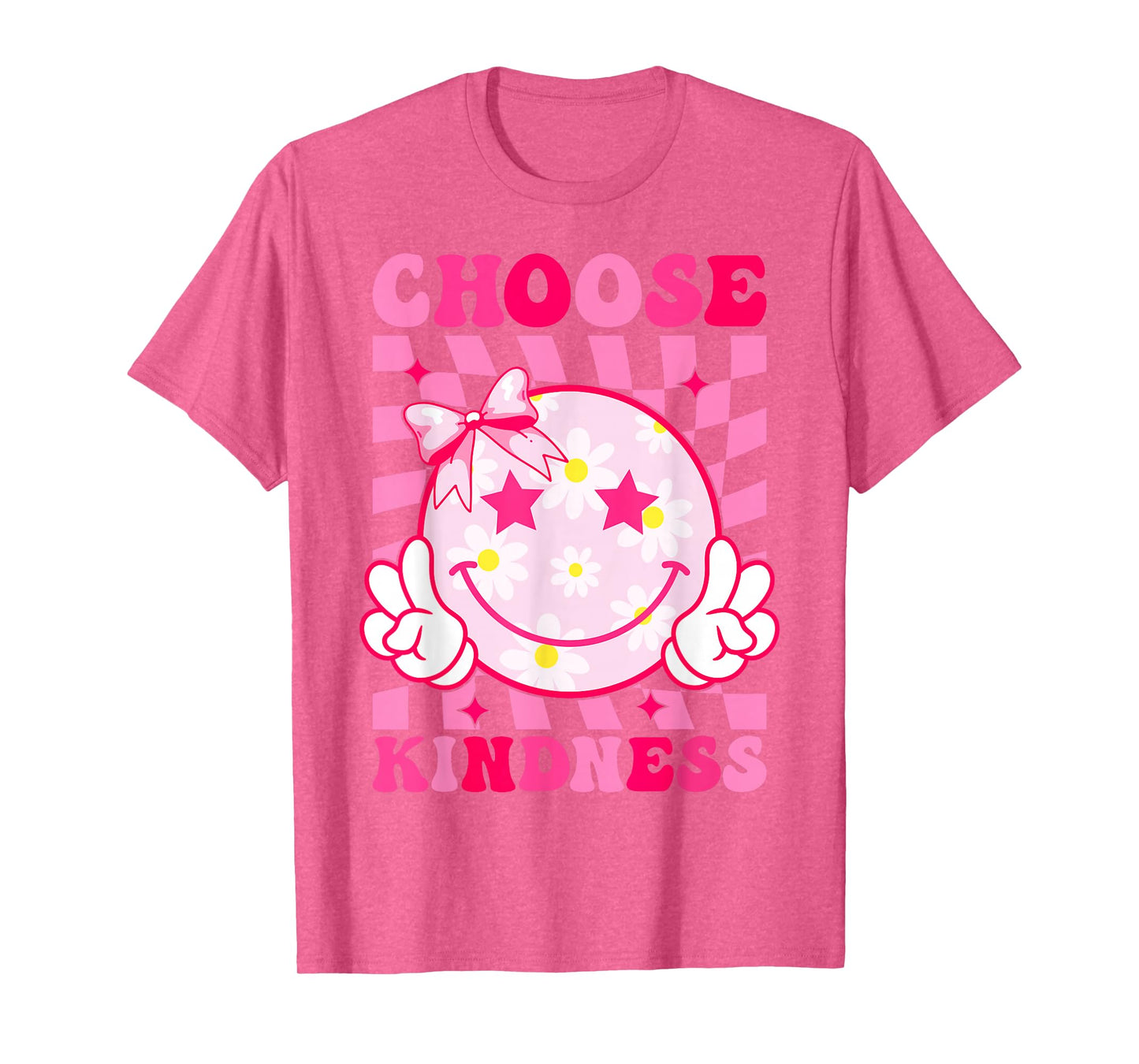 Choose Kindness Smile Face Groovy Be Kind Inspirational Kids T-Shirt