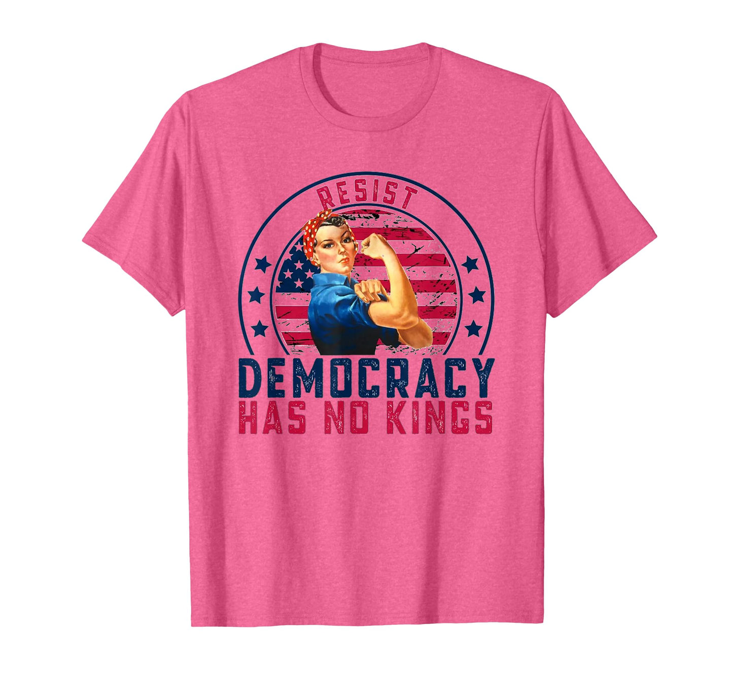 Resist Democracy Has No Kings Vintage Patriotic Political T-Shirt