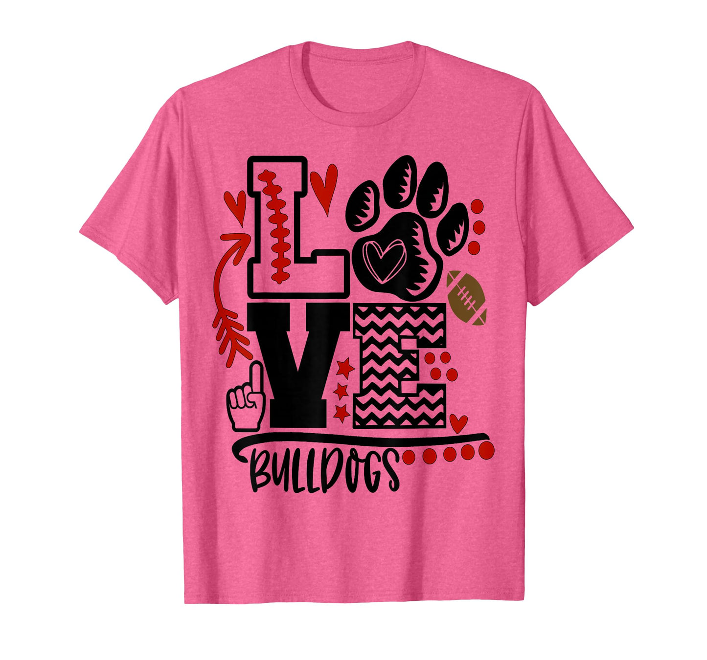 Bulldogs Paw Mom School Spirit T-Shirt