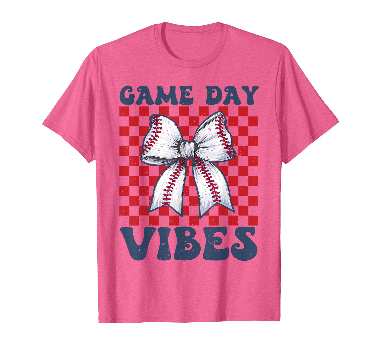 Game Day Vibes Retro Coquette Bow Baseball Girls Women T-Shirt