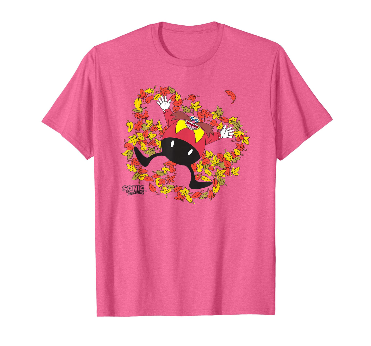 Sonic The Hedgehog Happy Dr Eggman Leaves Angel Chest Logo T-Shirt