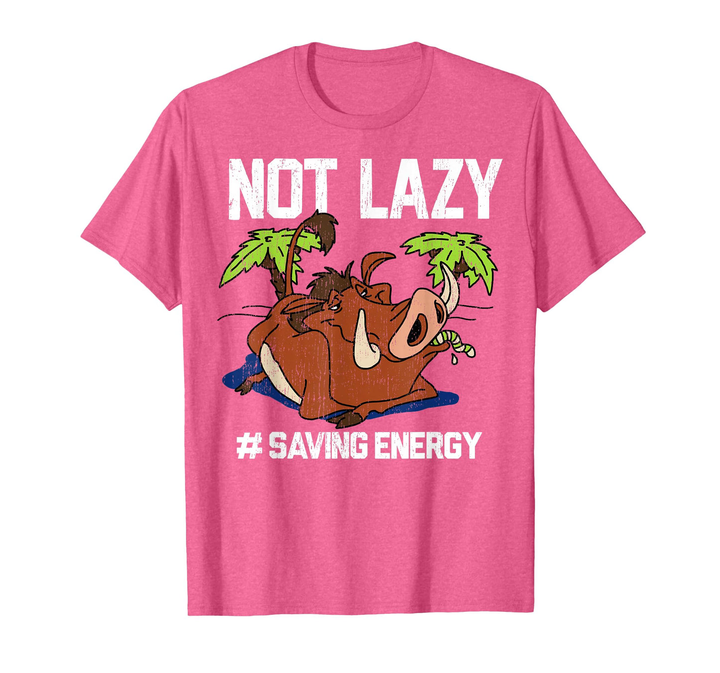 Disney The Lion King Pumbaa Not Lazy Saving Energy Vintage T-Shirt