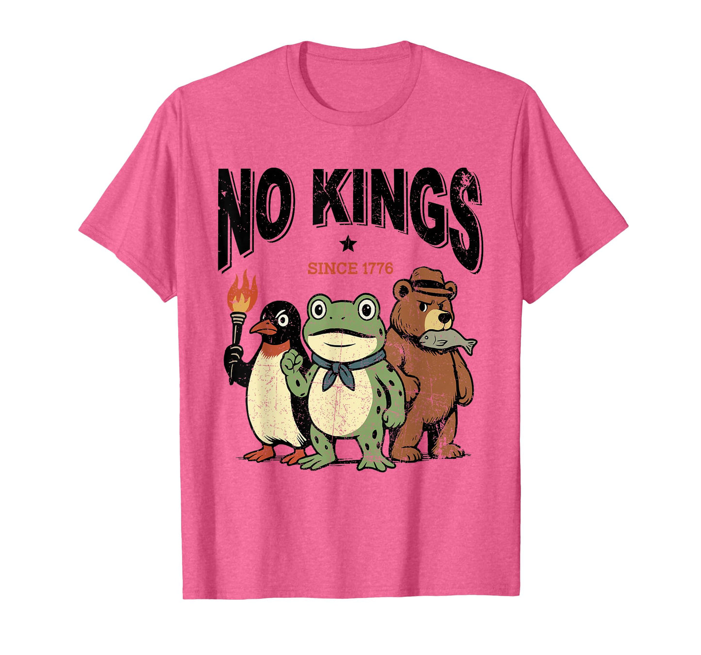 No Kings Since 1776 Portland Frog Bear Protest Funny T-Shirt