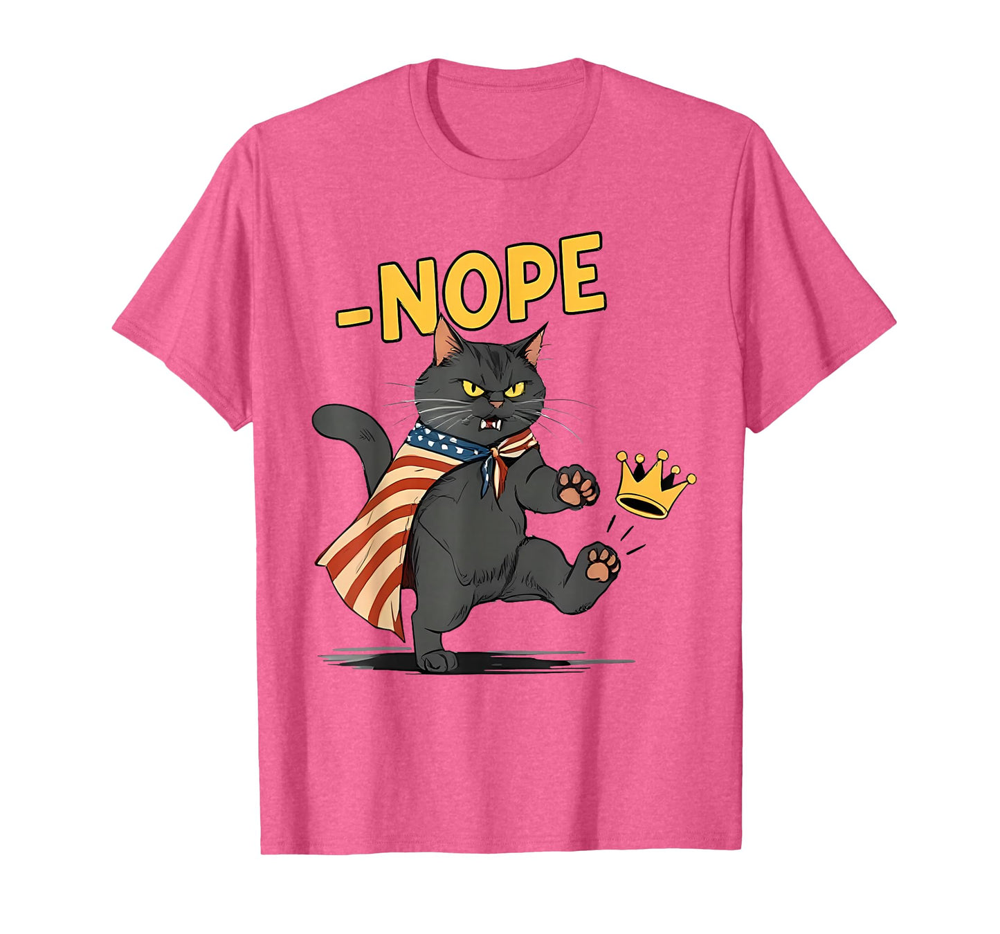 Funny Black Cat No Kings October 18 No Kings Day Men Women T-Shirt