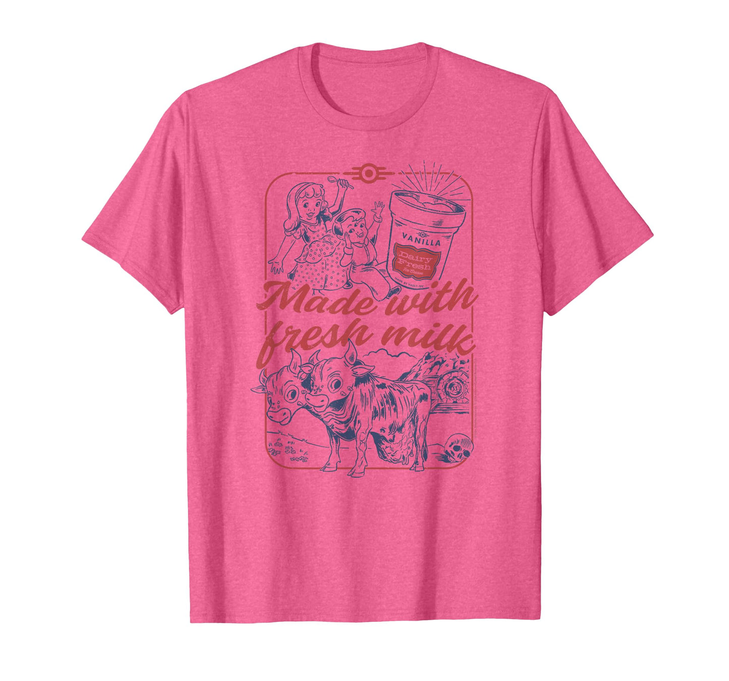 Fallout Retro Ice Cream Made with Fresh Milk TV Show T-Shirt