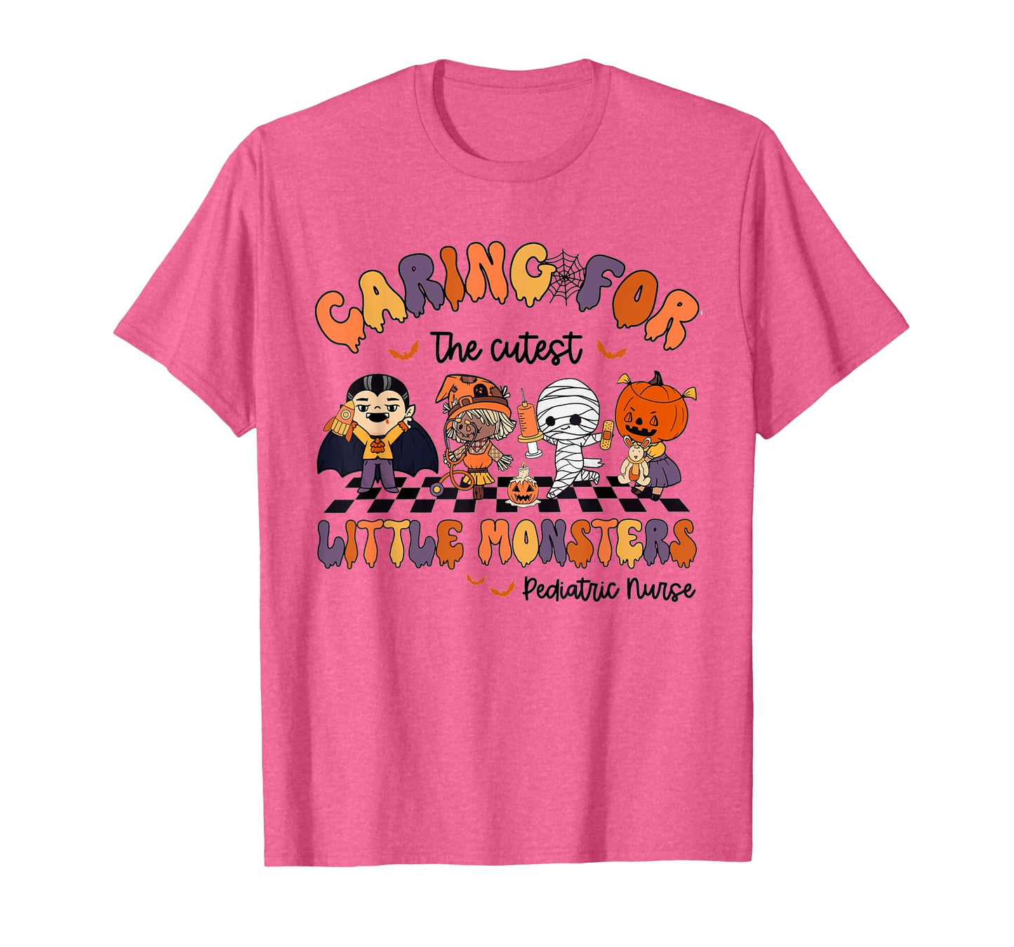 Caring For The Cutest Little Monsters Peds Nurse Halloween T-Shirt
