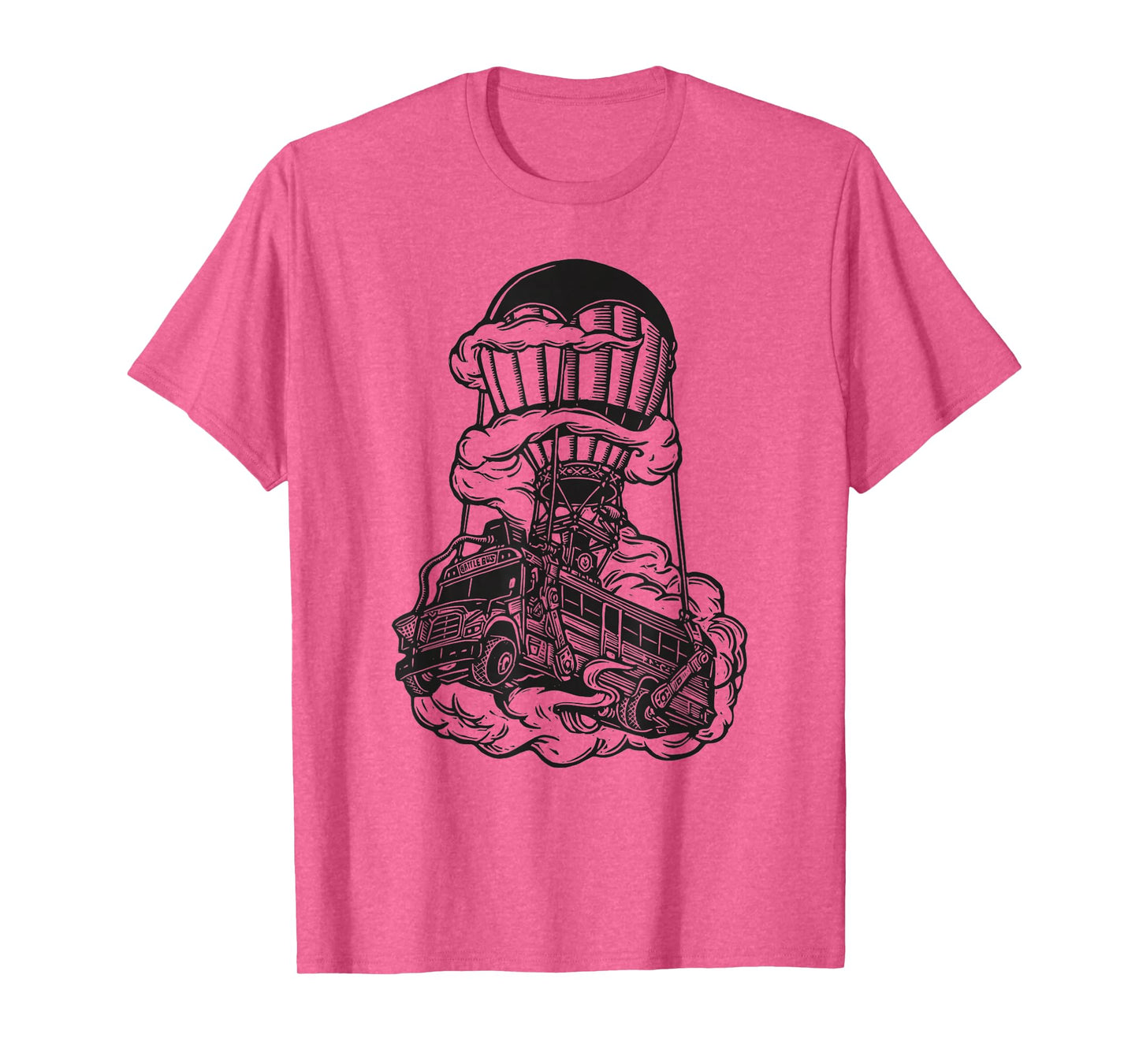 Fortnite Battle Bus Flying Line Art T-Shirt